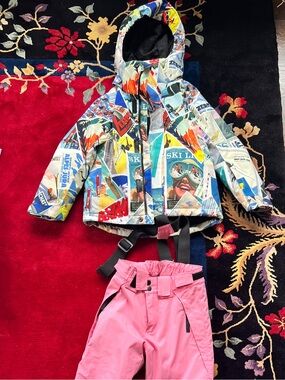 Vector Kids Multicolor Ski Jacket and Ski Pants EU Size 120 cm